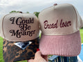 “I could be meaner” embroidered leopard baseball cap