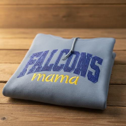 Falcons Mama Hoodie - Rustic Background